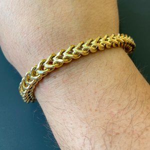 14K HOLLOW FRANCO BRACELET 6.5MM (9.5 inches long)